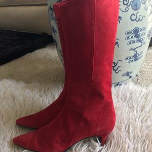 Vintage Red suede boots!